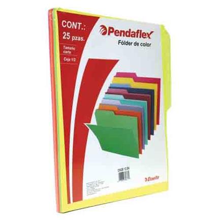 FOLDER PENDAFLEX SURTIDO INTENSO EMPLAYADO C/25