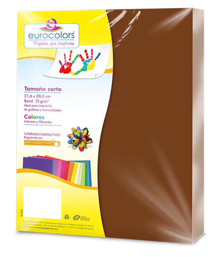 Papel cortado eurocolors carta cafe c/100