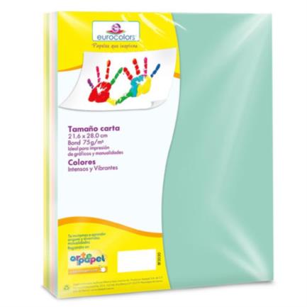 Papel cortado eurocolors arcoiris jumbo pastel carta 1000h/pqte