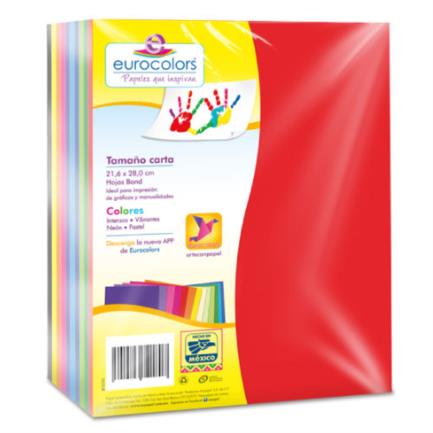 Papel cortado eurocolors arcoiris carta 500h/pqte