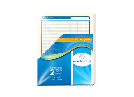Poliza egresos euroformas carta 50h c/2 blocks
