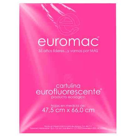 Cartulina euromac fluorescente rosa 47.5x66cm c/10
