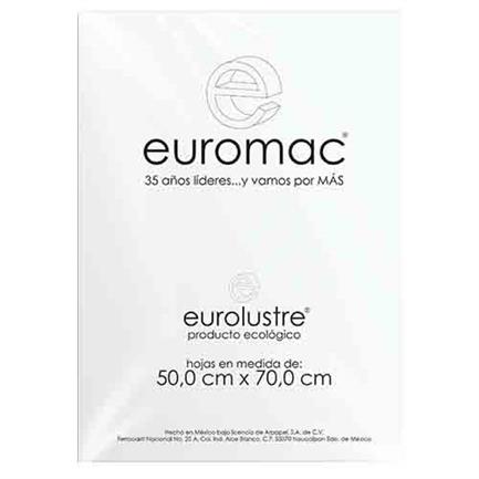 Papel lustre euromac blanco 50x70 25 hojas
