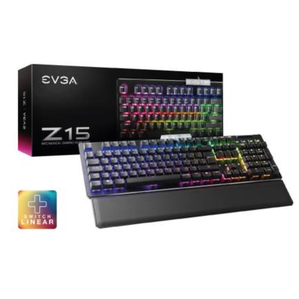 Teclado Gamer EVGA (D90) Z15 RGB Multi Mecanico Switch Kailh Speed Silver Alambrico reposa muñecas magnético (Español)