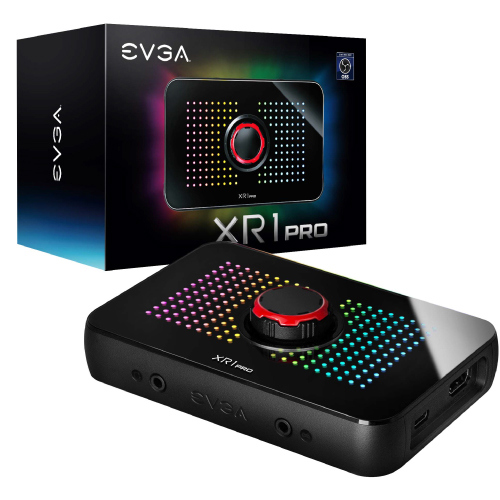 Capturadora de Video EVGA XR1 Pro 1440p 4K 30fps HDR HDMI USB 3.1 Tipo C ARGB Color Negro
