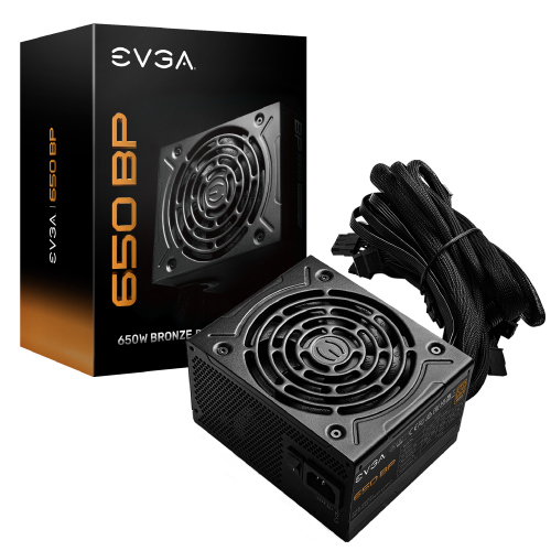 Fuente de Poder EVGA 650 BP 650W 80 Plus Bronze ATX 12V 20+4 pin Fan 120mm Negro