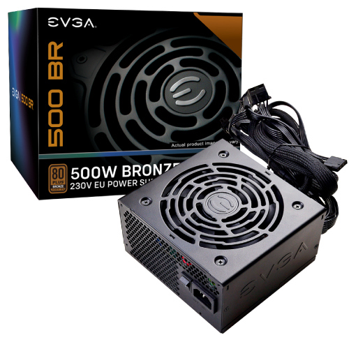 Fuente de Poder EVGA 500 BR 500W 80 Plus Bronze ATX 12V 24 pin Fan 120mm Negro