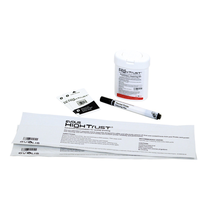 Kit de limpieza Evolis 2 tarjetas T limpiadoras 2 tarjetas adhesivas 1 pluma limpiadora