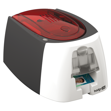Impresora de credenciales Evolis Badgy 200 Incluye 1 Ribbon 1 Paquete de 100 tarjetas de PVC 2