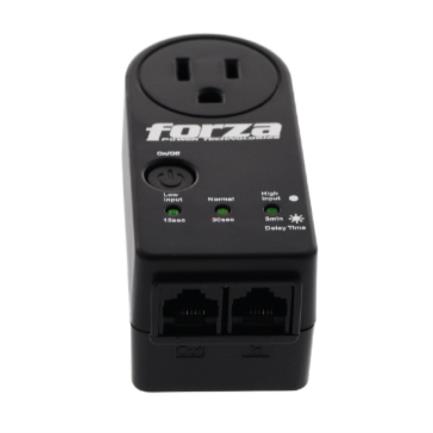 Protector de Voltajr Forza FVP-1201N 900J/1800W Capacidad de Protección y Temporizador Giro de 350° Negro