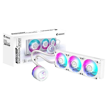 Enfriamiento Liquido Gigabyte para CPU Aorus WaterForce X II 360 ICE 360mm Comp 1700 1851 AM4 AM5 Blanco con Pantalla
