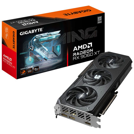Tarjeta de Video Gigabyte Gaming Radeon RX9060 XT OC 8GB Triple Fan GDDR6 128 bit PCIe 5.0 1xHDMI 2xDP