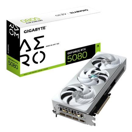 Tarjeta de Video Gigabyte NVIDIA GeForce RTX 5080 AERO OC 16GB 256-bit GDDR7 PCI Express 5.0 3
