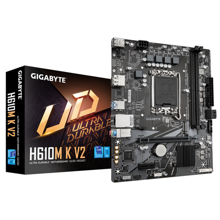 Tarjeta Madre Gigabyte H610M K V2 Micro-ATX S-1700 128GB DDR5 M.2 HDMI/DP