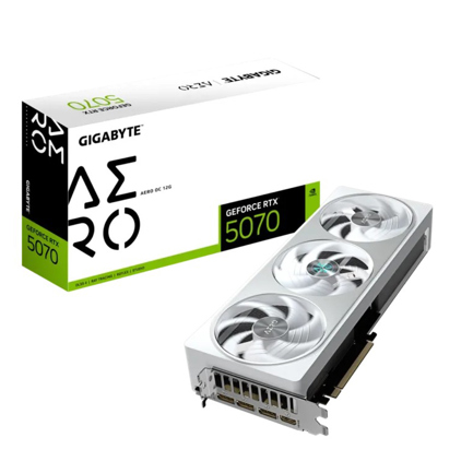 Tarjeta de Video Gigabyte GeForce RTXT 5070 AERO OC 12G GDDR7 PCIE 5.0 HDMI 3 2