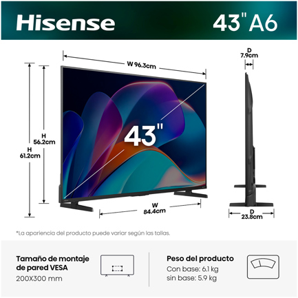 Pantalla Hisense 43in 4K UHD / Roku TV LED DLED y HDR10/HLG contenido en alta definición con funciones ALLM y VRR. 3