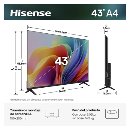 Televisor Hisense 43 pulgadas Smart Tv VIDAA U9 FHD DTS Virtual X 2