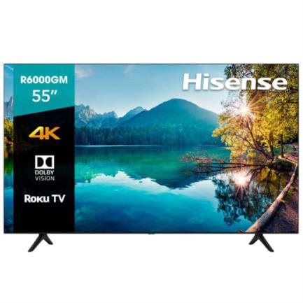 Televisor hisense r6000gm 55" smart tv uhd 4k resolución 3840x2160 roku/wi-fi