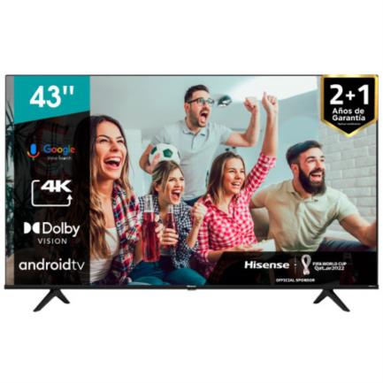 Televisor hisense a6g 43" led smart tv 4k uhd resolución 3840x2160 android