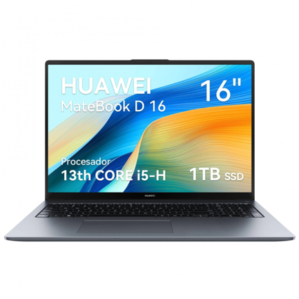 Laptop Huawei Matebook D16 16" Intel Core i5-13420H 16GB 1TB Gris FREE DOS (sin sistema)