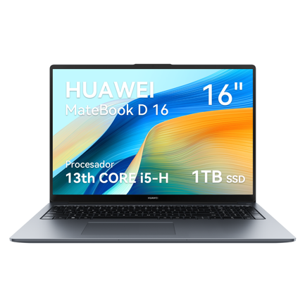 Laptop Huawei Matebook D16 16" Core i9 13900H 16GB 1TB SSD Intel Iris Xe USB-C HDMI FREE DOS (sin sistema)