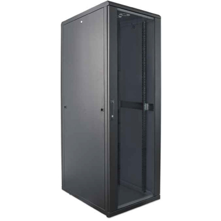 GABINETE INTELLINET 19" RACK CERRADO 42U PUERTA CRISTAL FLATPACK COLOR NEGRO 2