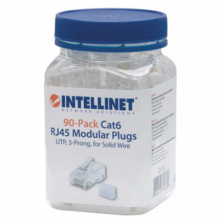 Plug Intellinet RJ45 Cat 6 UTP sólido 90 piezas 2
