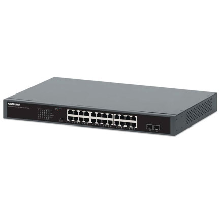 PoE Switch Intellinet GB 24 ptos 19 30W/pto 370W 2 SFP Ports 2