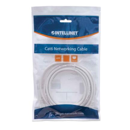Cable Intellinet Red Cat6 UTP RJ45 M-M 0.5m Color Blanco 2