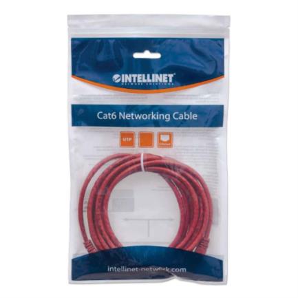Cable Intellinet Red Cat6 UTP RJ45 M-M 1m Color Rojo 2