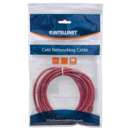 Cable Intellinet Red Cat6 UTP RJ45 M-M 3m Color Rojo 2