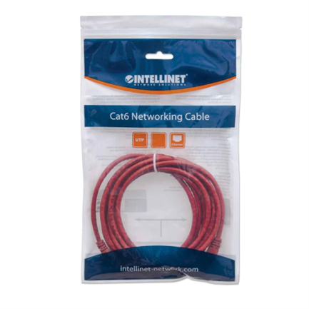 Cable Intellinet Red Cat6 UTP RJ45 M-M 1.5m Color Rojo 3