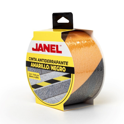 Cinta Antiderrapante Janel color amarilla/negro 50mm X 4.57 mts