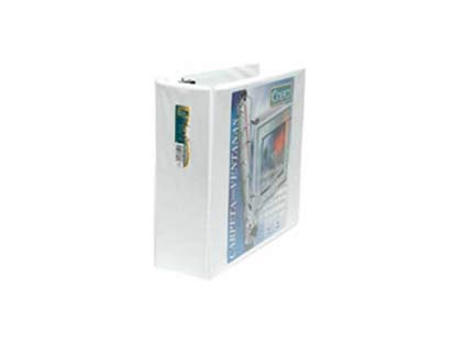 Carpeta kinera vinil aro "o" 3" color blanco c/8 piezas