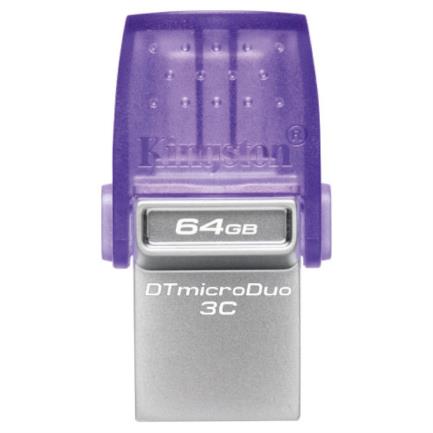 Memoria usb kingston datatraveler microduo 3c flash 64gb 200mb/s dual usb-a/usb-c