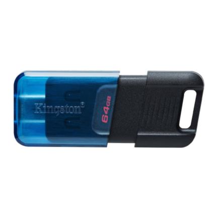 Memoria USB Kingston DataTraveler 80 M 64GB USB-C 3.2 Lectura 200MB/s Color Negro-Azul