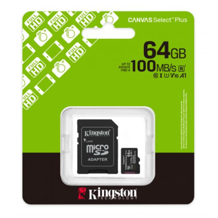 Memoria MicroSDXC Kingston Flash SDCS3/64GB 64GB UHS-I Clase 10 con Adaptador 2