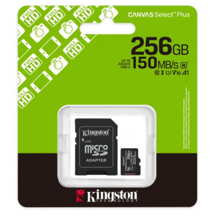 Memoria MicroSD Kingston Flash Canvas Select Plus Gen3 256GB UHS-I Clase 10 con Adaptador 2