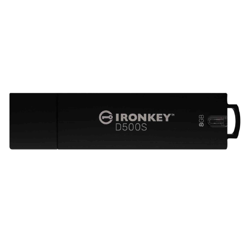 Memoria IronKey Kingston (Unidad Flash USB 3.2 IKD500S/8GB) D500S (Gen 1) Tipo A de 8 GB (Resistente al agua y con carcasa resistente)