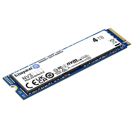 Unidad de Estado Solido SSD Kingston NV3 4TB M.2 2280 NVME SSD PCIE 4.0 Gen 4X4 Hasta 6000 MB S SNV3S 4000G