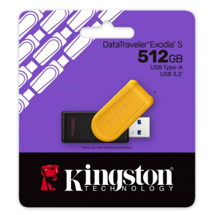Memoria USB Kingston DTXS/512GB 512GB USB-A 3.0 Negro/Amarillo