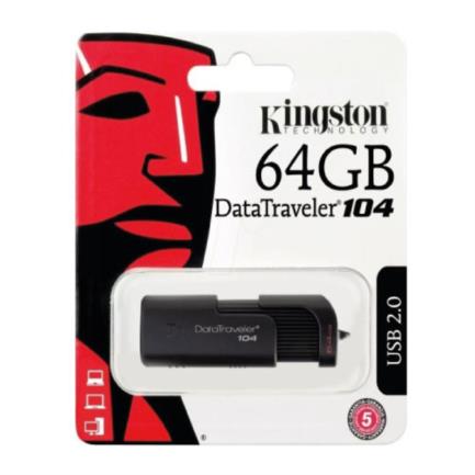 Memoria usb kingston datatraveler 104 64 gb negra