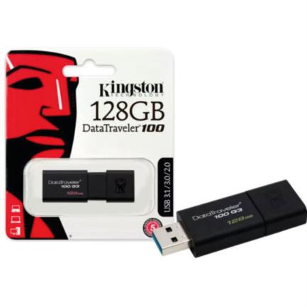 Memoria usb kingston datatraveler 100 g3 128gb 3.0 color negro
