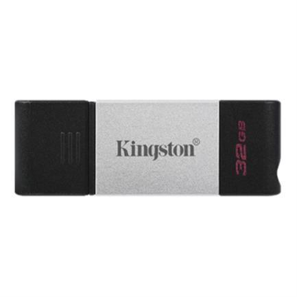 Memoria usb kingston datatraveler 80 32gb usb-c 3.2 gen 1 color plata-negro