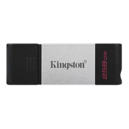 Memoria usb kingston datatraveler 80 256gb usb-c 3.2 gen 1 color plata-negro