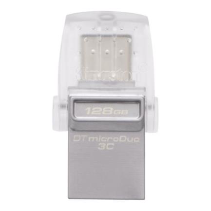 Memoria usb kingston datatraveler microduo 3c 128 gb tipo c 3.0/3.1 color gris