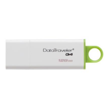 Memoria usb kingston datatraveler g4 128 gb usb 3.0 color blanco-verde