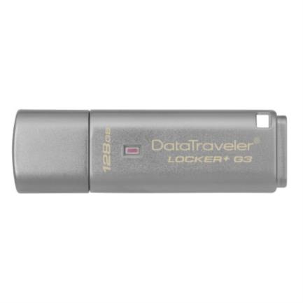 Memoria usb kingston datatraveler locker+ g3 encriptación 128 gb color gris