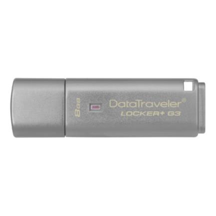 Memoria usb kingston datatraveler locker+ g3 encriptación 8 gb color gris