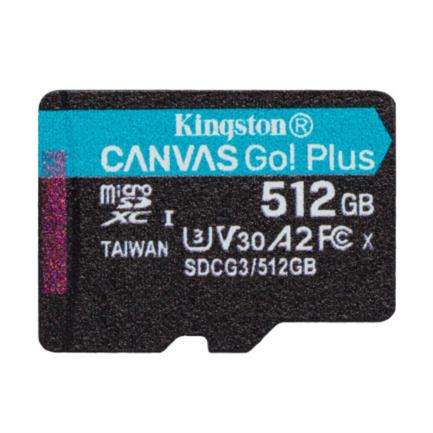Tarjeta MicroSD Kingston Canvas Go Plus 512 GB 170R A2 U3 V30